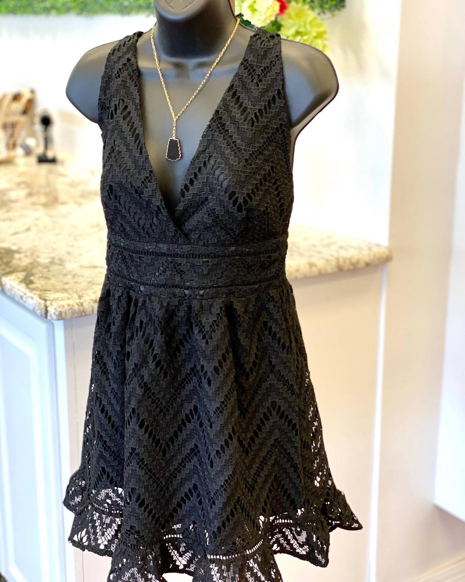 Sugarlips - Sleeveless Crochet Lace Mini Dress