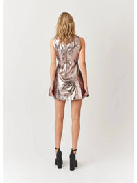 Amylynn - Portia A-Line Sleeveless Faux Leather Mini Dress