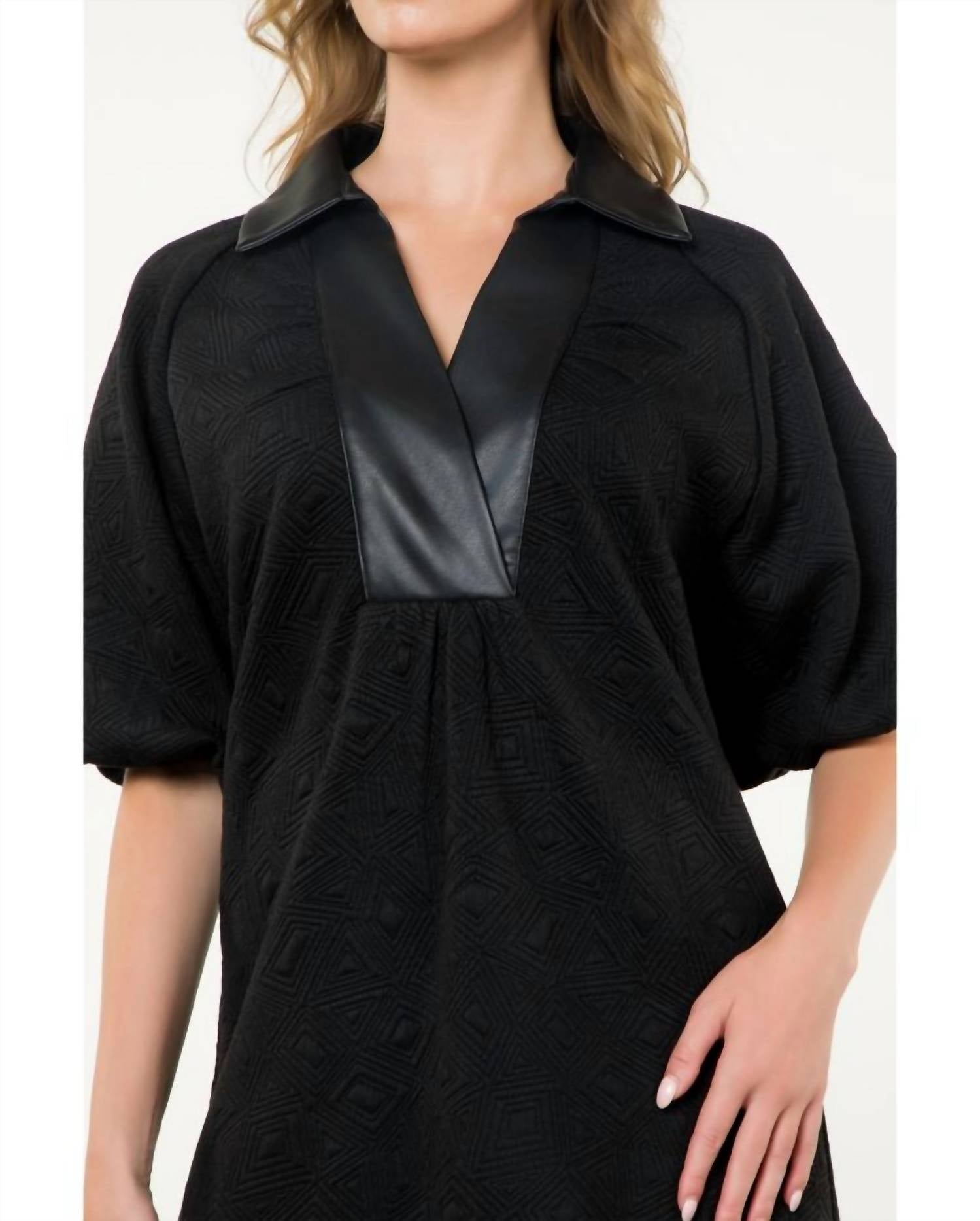 Thml - Puff Sleeve Textured Midi Dress
