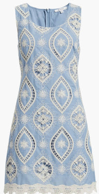 Zoe And Claire - Embroidered Cotton Mini Dress