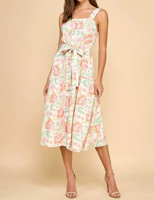 Tcec - Darling Moment Floral Button Down Midi Dress