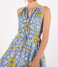 BEYOND by Vera Marina Dress in heritage iris - women's dress - detail view