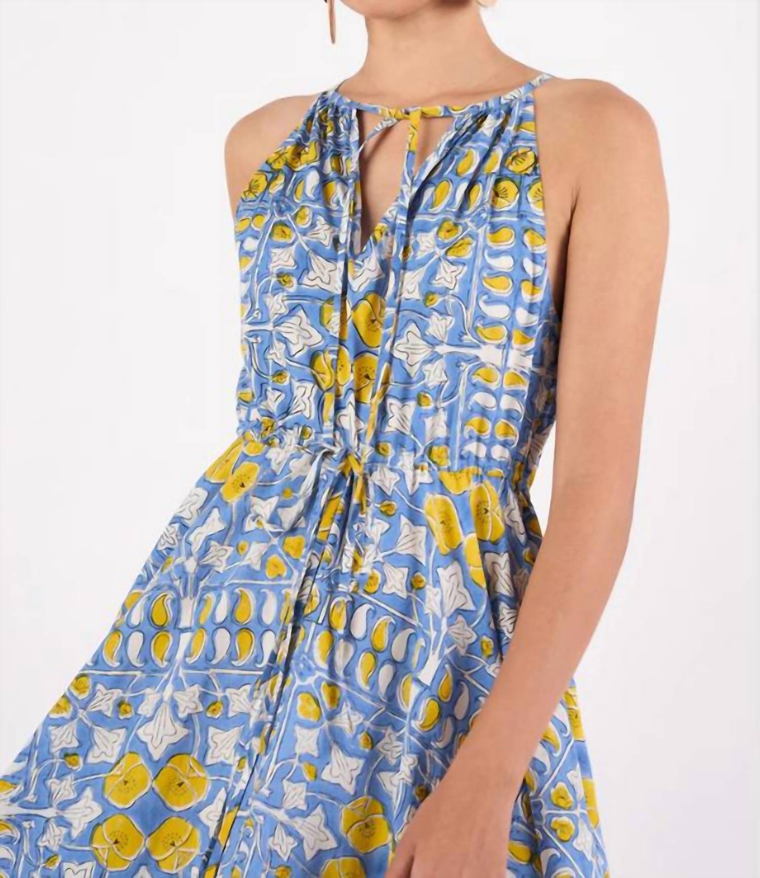BEYOND by Vera Marina Dress in heritage iris - women's dress - detail view