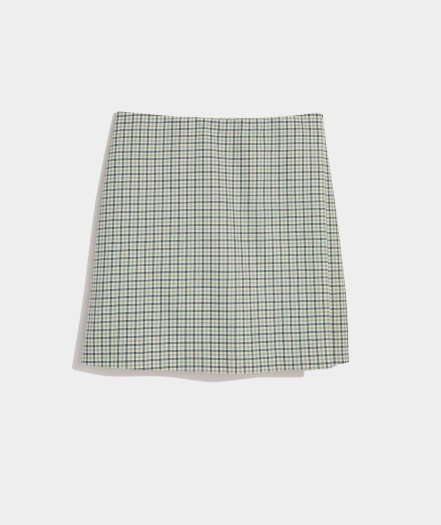 vineyard vines Meg Mini Skirt in quinn plaid balsam - women's skirt - detail view
