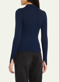 Ganni - Mini Ribbed Merino Polo Top