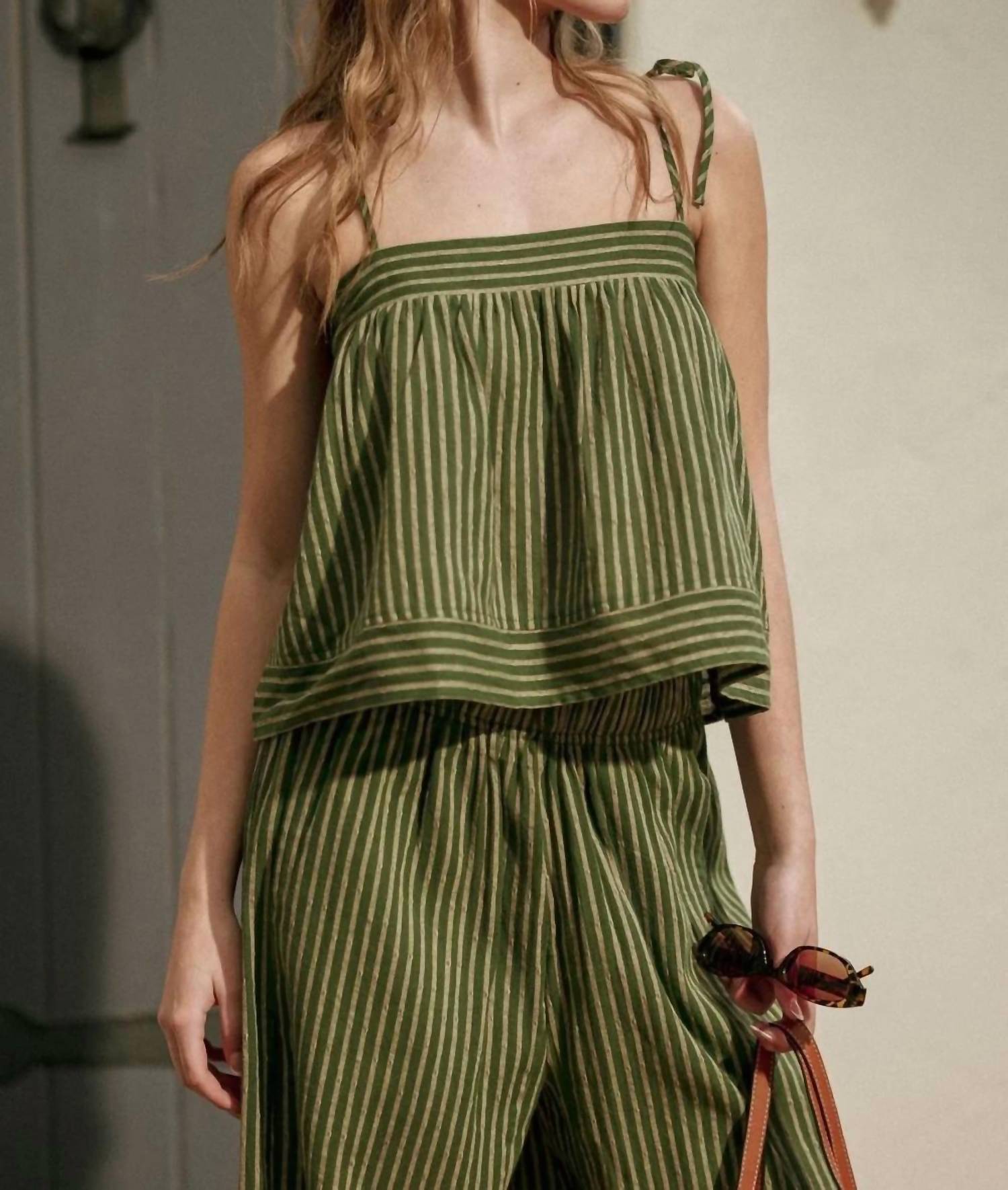 Miou Muse - Market Stripe Tie Top