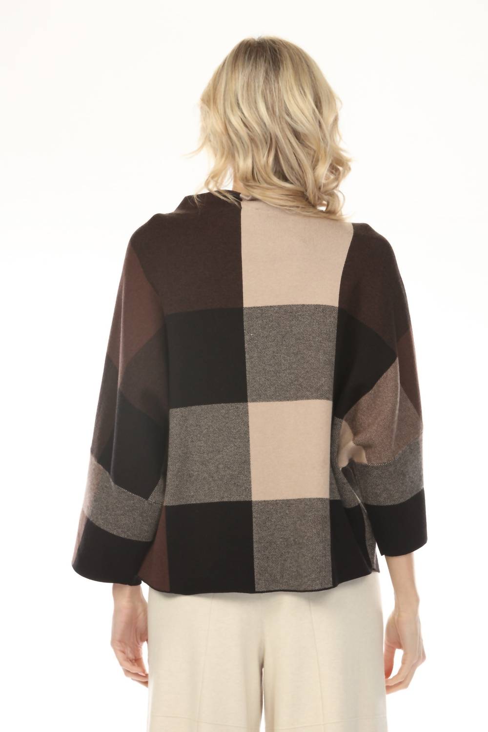 Joseph Ribkoff - Checkered Mock Neck Sweater