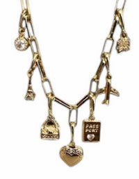 Iishii - Women's Paper Clip Chain Charm Necklace