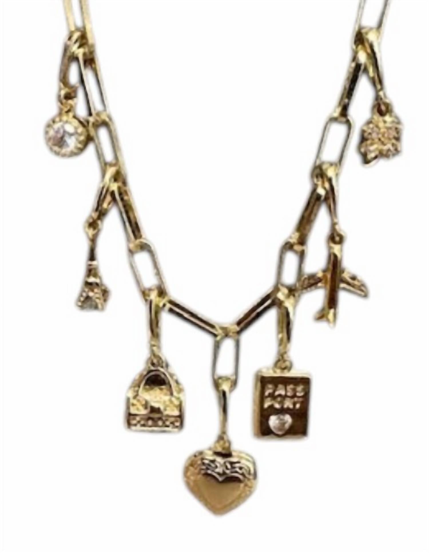 Iishii - Women's Paper Clip Chain Charm Necklace
