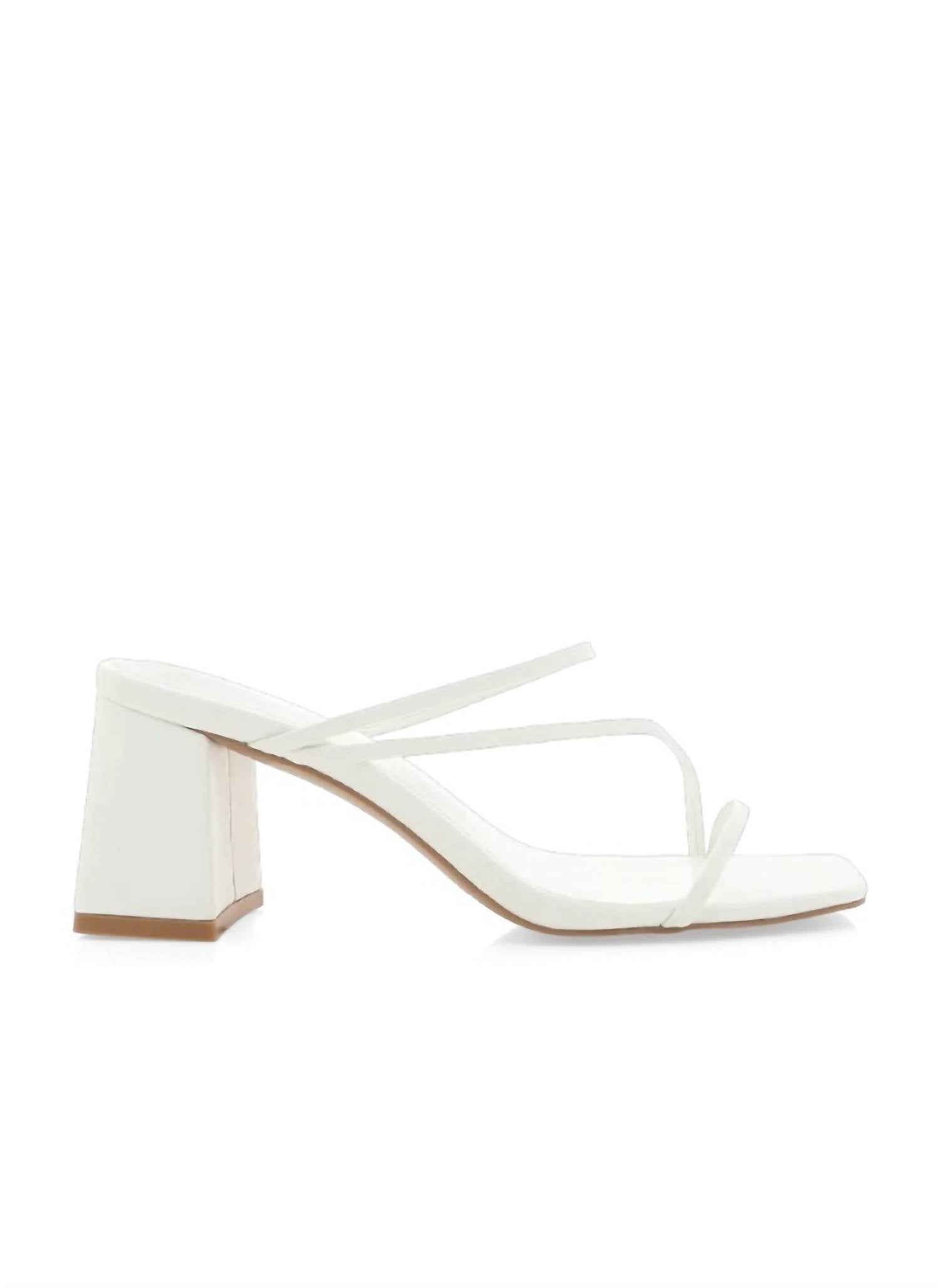 BiLLiNi Women's Yazmin Block Heel Mule in white - women's heels