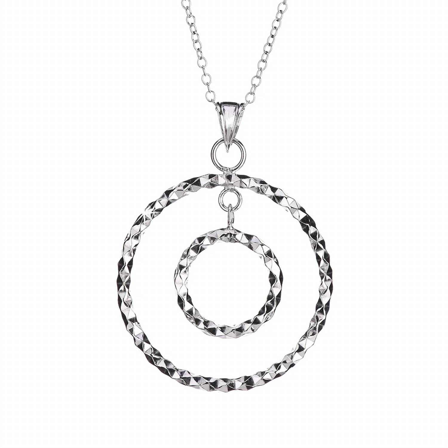 Gold & Honey - Women's Circle Drop Hoop Earrings And Pendant Necklace Set