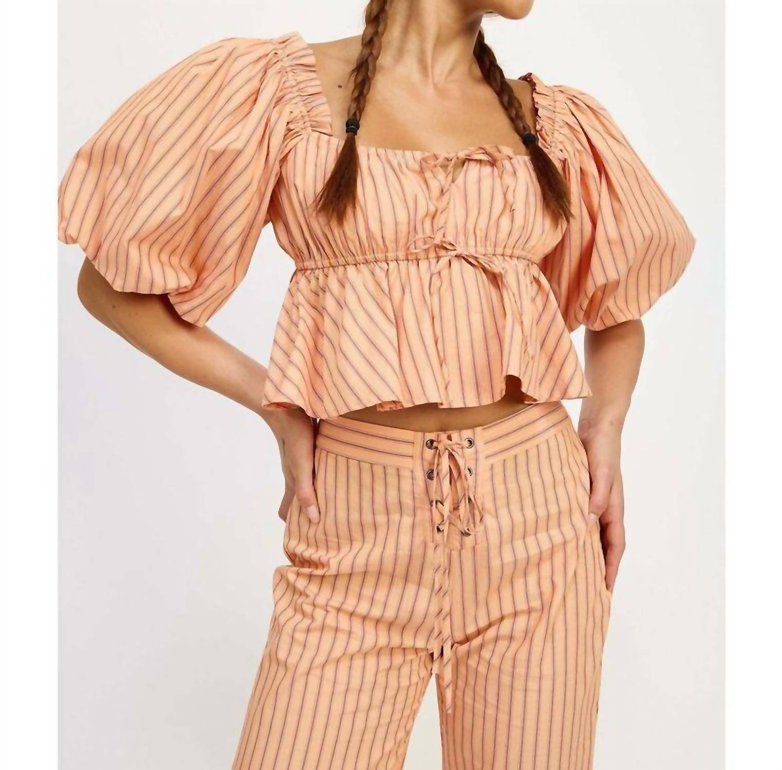 Jacquie The Label - Soft Glow Stripe Blouse