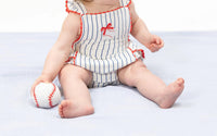 Angel Dear - Baseball Stripe Ric Rac Ruffle Sunsuit