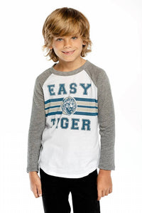 Chaser - Boy's Easy Tiger Long Sleeve Raglan Tee