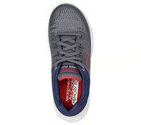 Skechers Boys Skorvo Shoes in charcoal navy - kids' sneaker - detail view