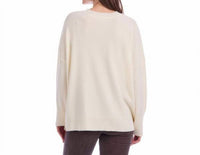 mudpie Noralee Button Long Sleeve Sweater in cream - women's sweater - alternate view