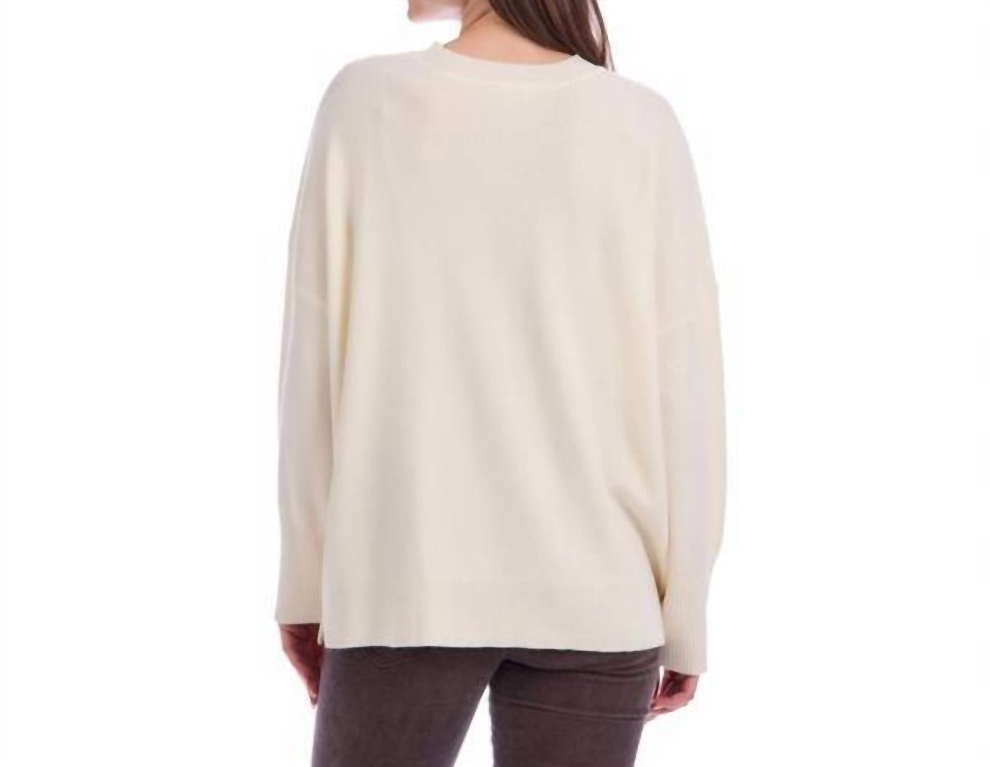 mudpie Noralee Button Long Sleeve Sweater in cream - women's sweater - alternate view