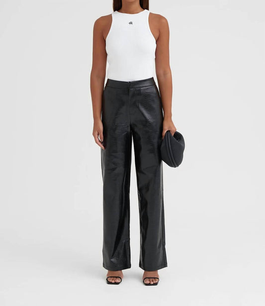 4Th & Reckless - Judith Croc - embossed Trouser - black - clothing - pants