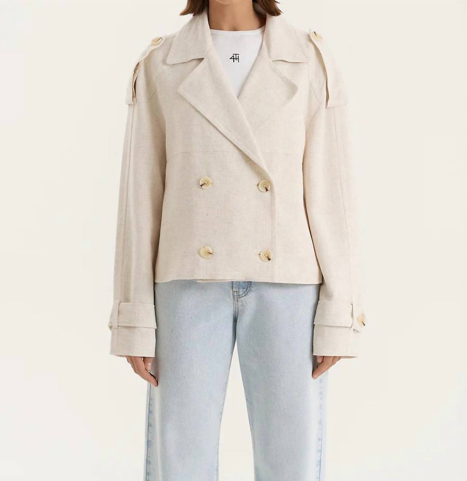 4Th & Reckless - Sorrel Linen Trench Coat - beige - clothing - coats