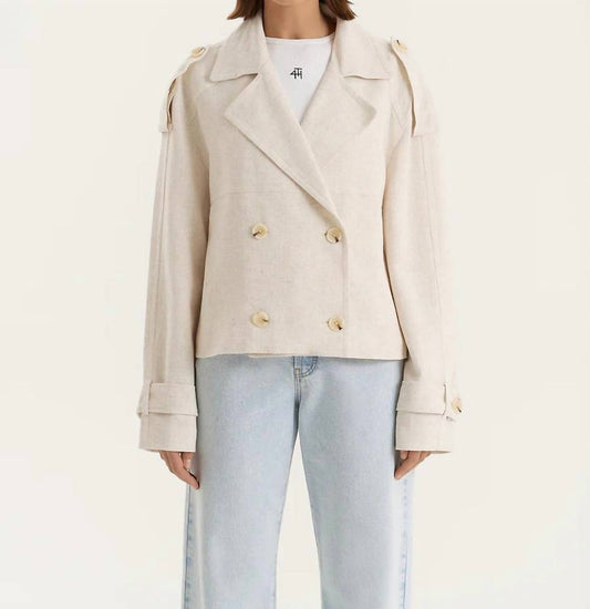 4Th & Reckless - Sorrel Linen Trench Coat - beige - clothing - coats