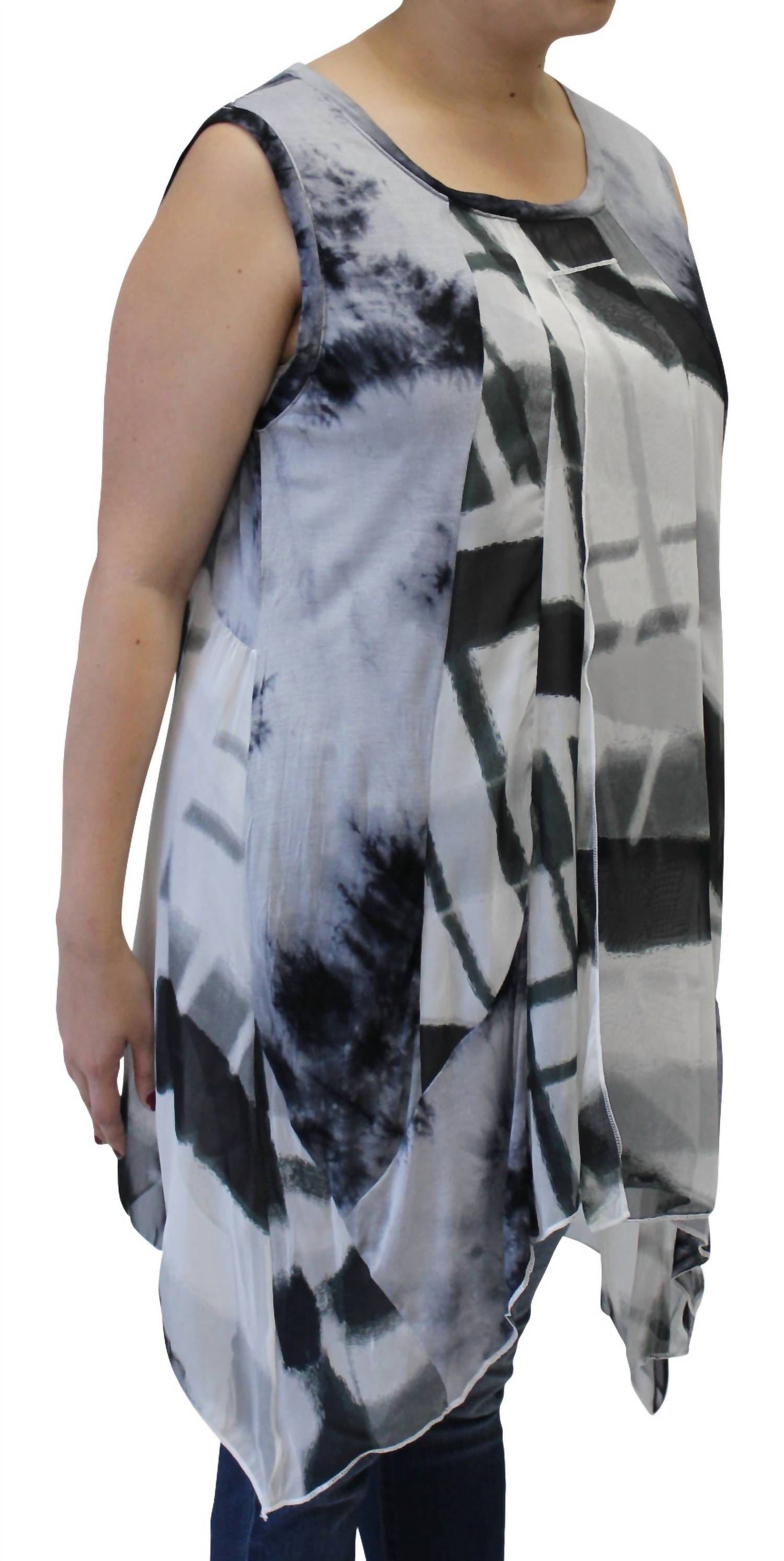 Lv Collection - Abstract Sleeveless Patchwork Top
