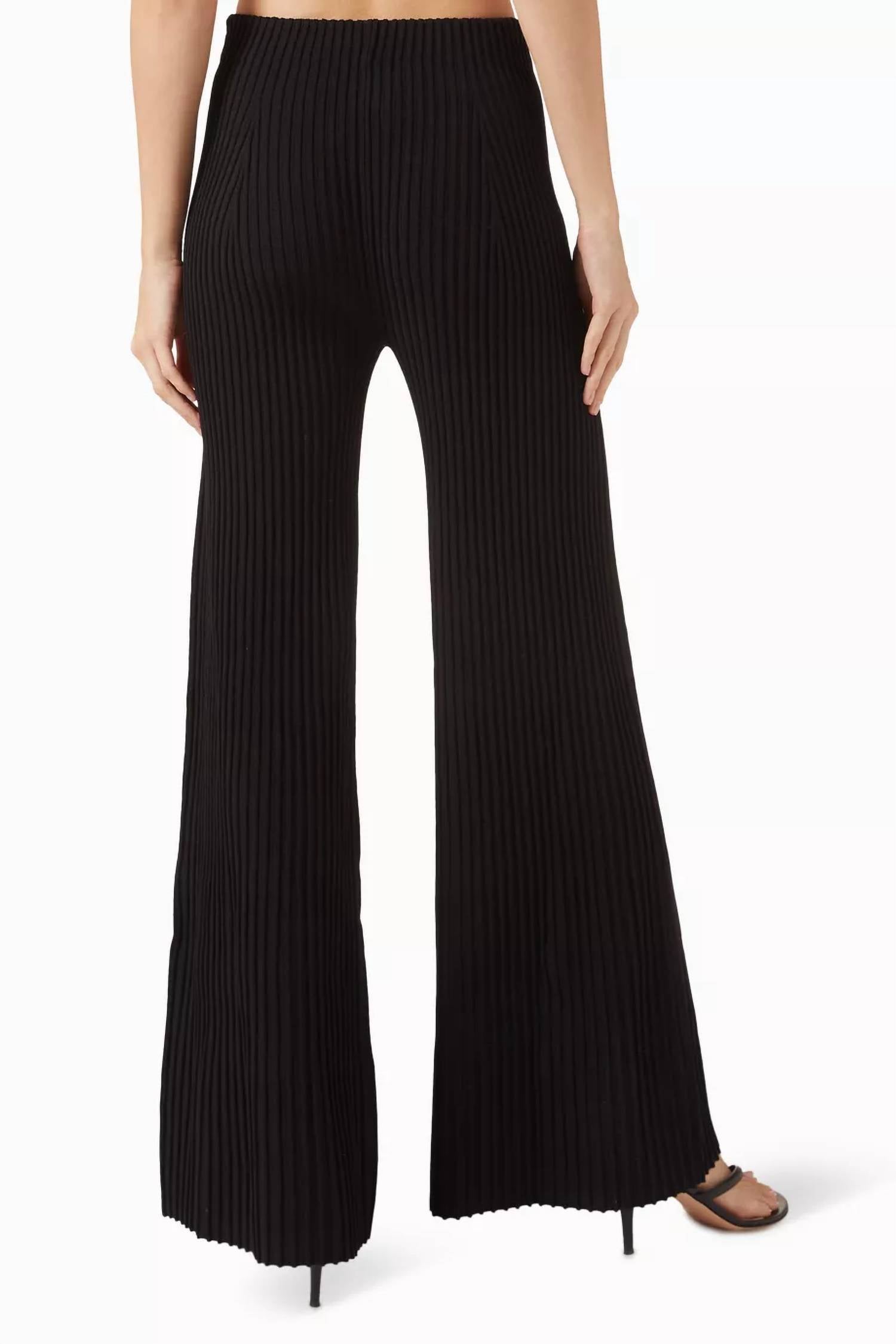 Alexis - Boda Rib-knit Wide-leg Pants