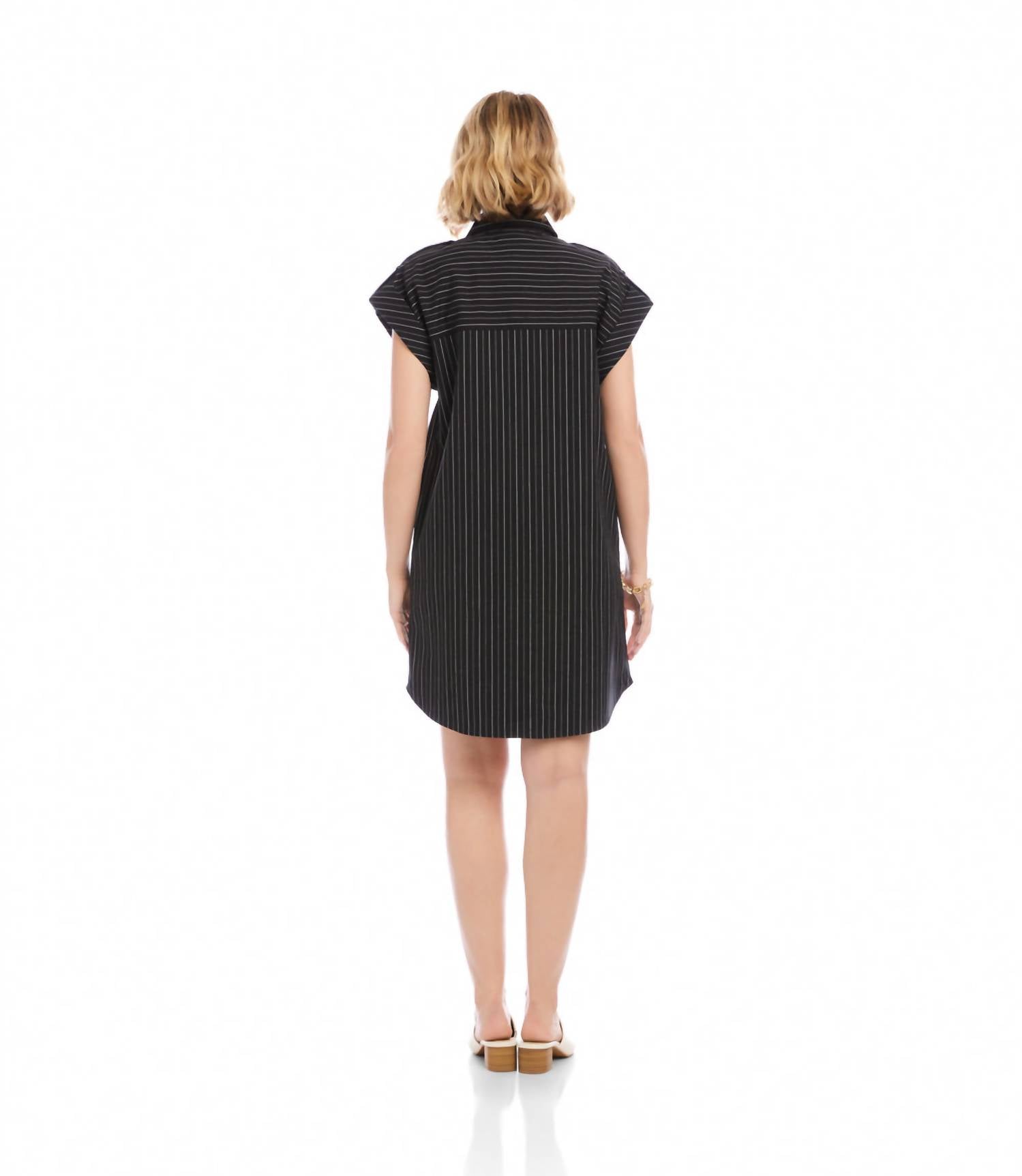 Karen Kane - Stripe Cap Sleeve Shirtdress