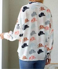 Shiying Fashion - Hats Puff Sleeve Button Up Shirt