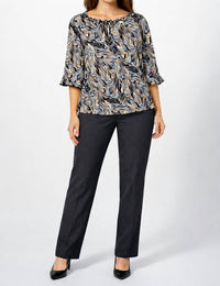 N Touch Pull On Dress Pant in charcoal - women's pants