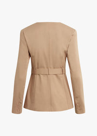 Favorite Daughter Christy Belted Stretch Twill Jacket in oatmeal - women's jacket - view 7