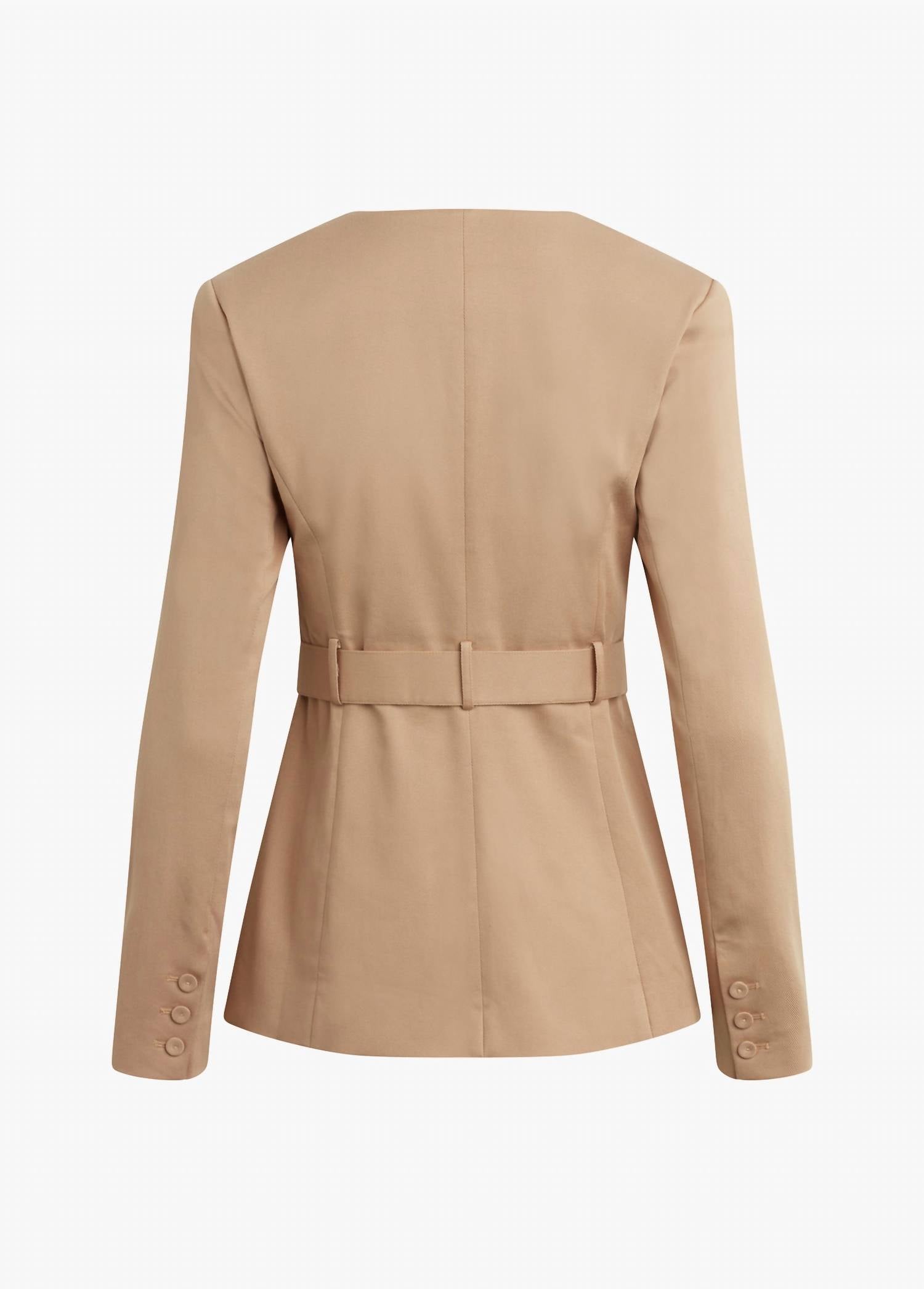 Favorite Daughter Christy Belted Stretch Twill Jacket in oatmeal - women's jacket - view 7