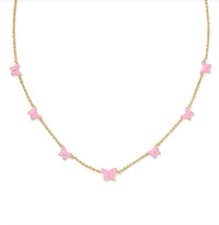 Kendra Scott Women's Lillia Butterfly Strand Necklace in gold pink enamel - women's jewelry