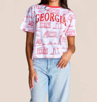 Stewart Simmons - Georgia Team Toile Embroidered Tee