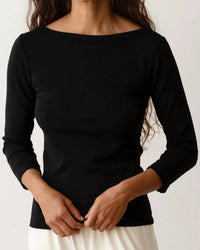 Donni. - Baby Rib Boatneck Top