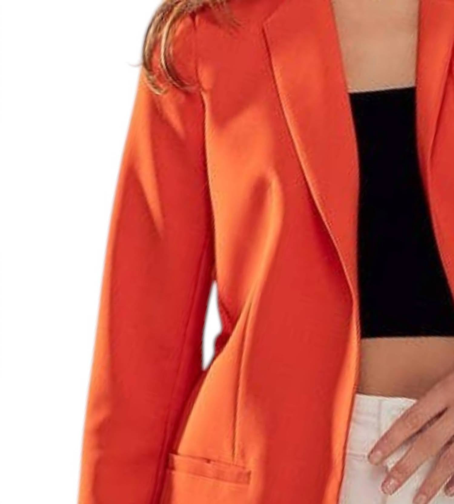 Urban Daizy - Simple Structured Blazer With Welt Pockets