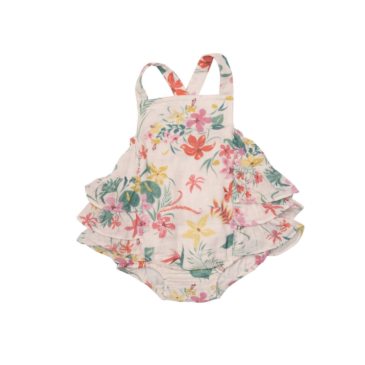 Angel Dear - Girl's Leilani Flower Ruffle Sunsuit