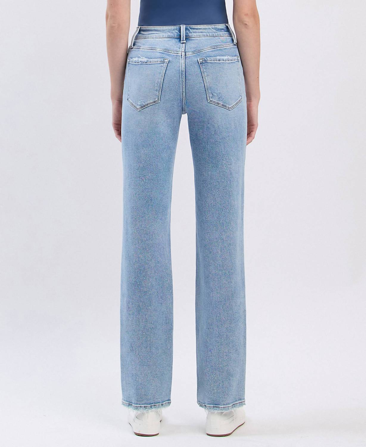 Lovervet - High Rise Distressed Straight Jeans