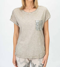 Aqrl - Sequin Pocket Tee