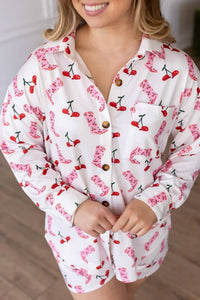 MOON RYDER Cherry Cowgirl Lounge Set in multi - women's sleepwear - detail view
