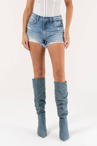 Hidden - Sofie High Rise Mom Short With Fray Hem