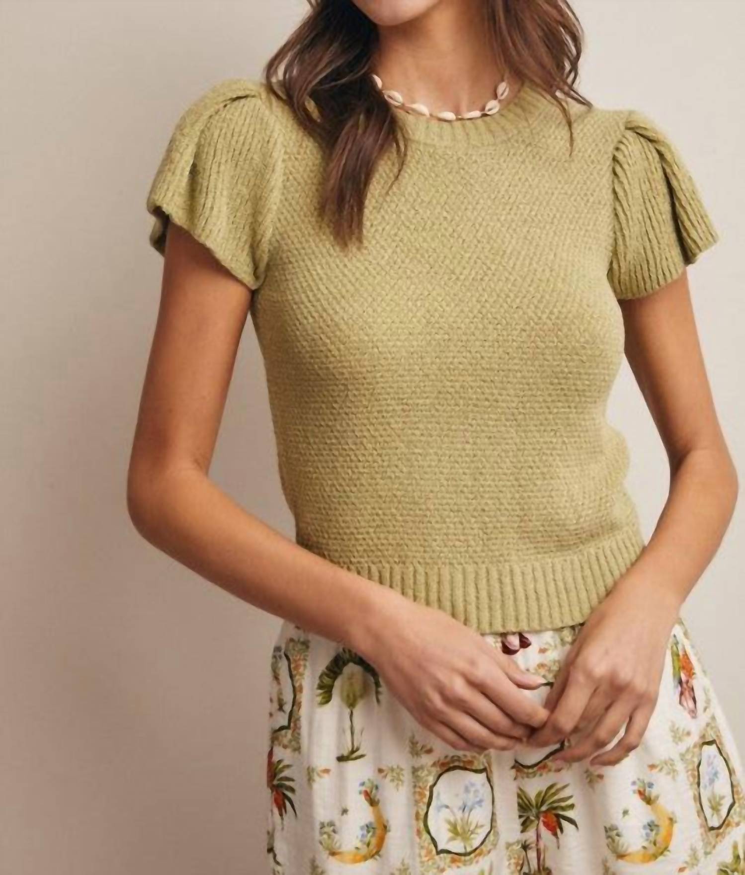 Forte - Puff Sleeve Knit Top