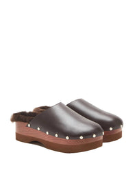 Le Monde Béryl - Women's Agnes Shearling-lined Leather Clogs