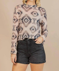 Avery Apparel - Gloria Semi Sheer Top