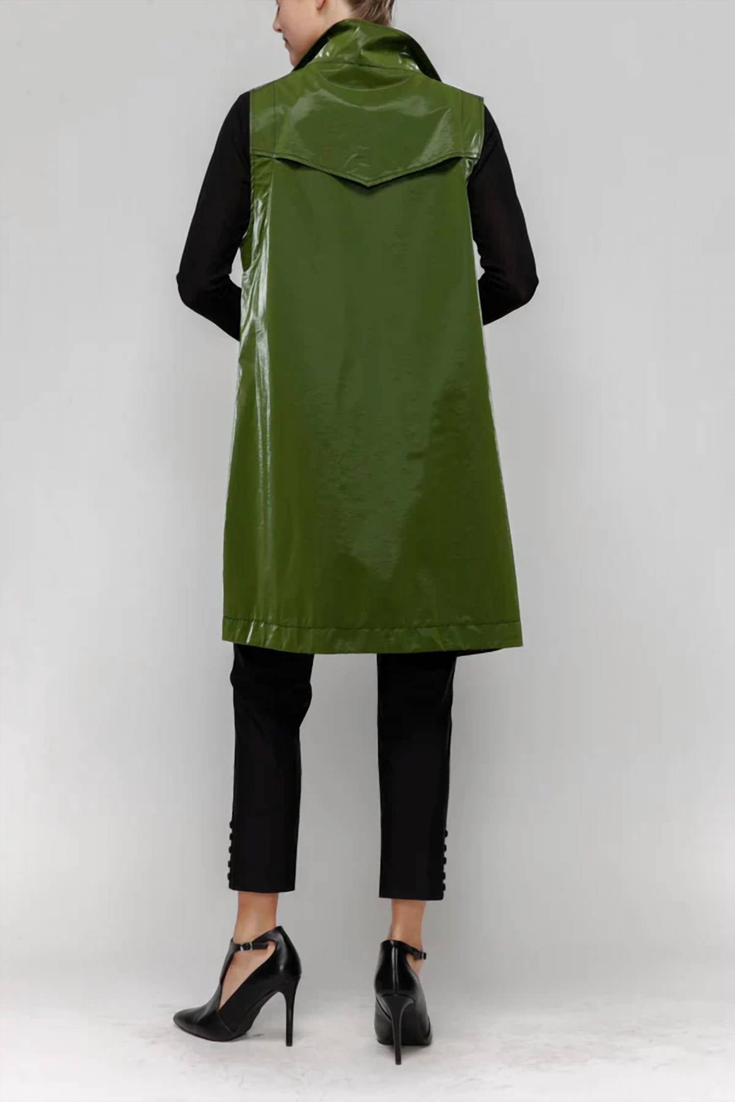 Ic Collection - High Neck Biker Long Vest