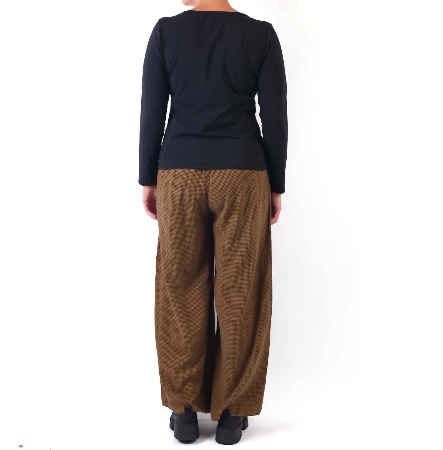 Cut Loose - Mini Check Wide Leg Pleat Pant