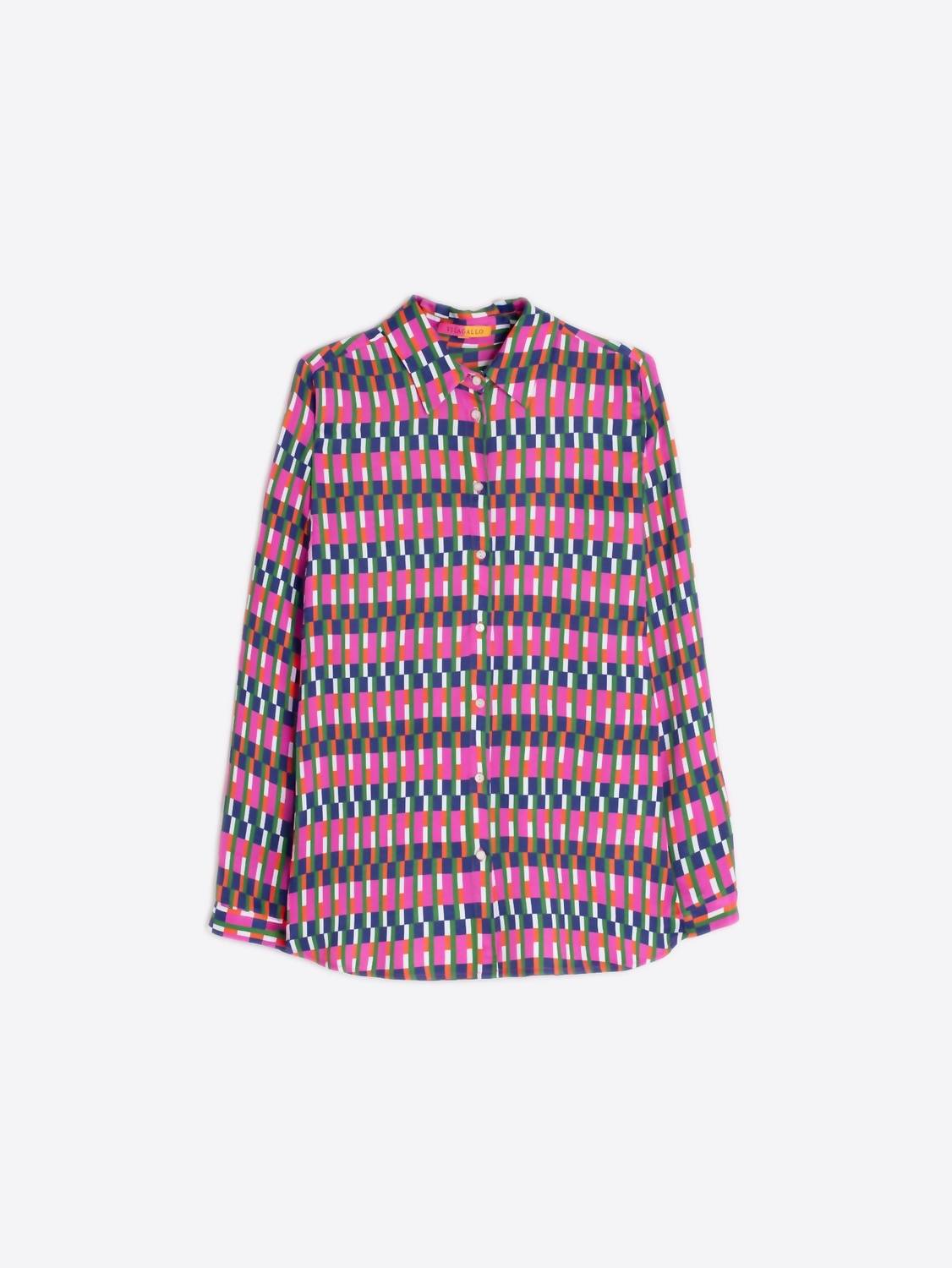 Vilagallo Women's Anastasia Button Down Shirt in pink - women's blouse