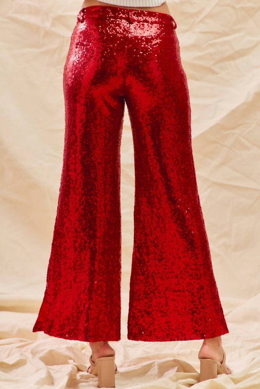 So Me - Sequin Mid Rise Leg Holiday Pants