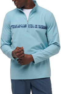 TravisMathew Swell Season Quarter Zip Golf Pullover Sweater in blue - men's sweater