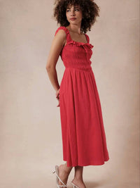 Sunday Edition - Smocked Sleeveless Midi Dress