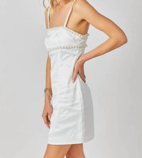 Baby Pink - Beaded Trim Mini Dress